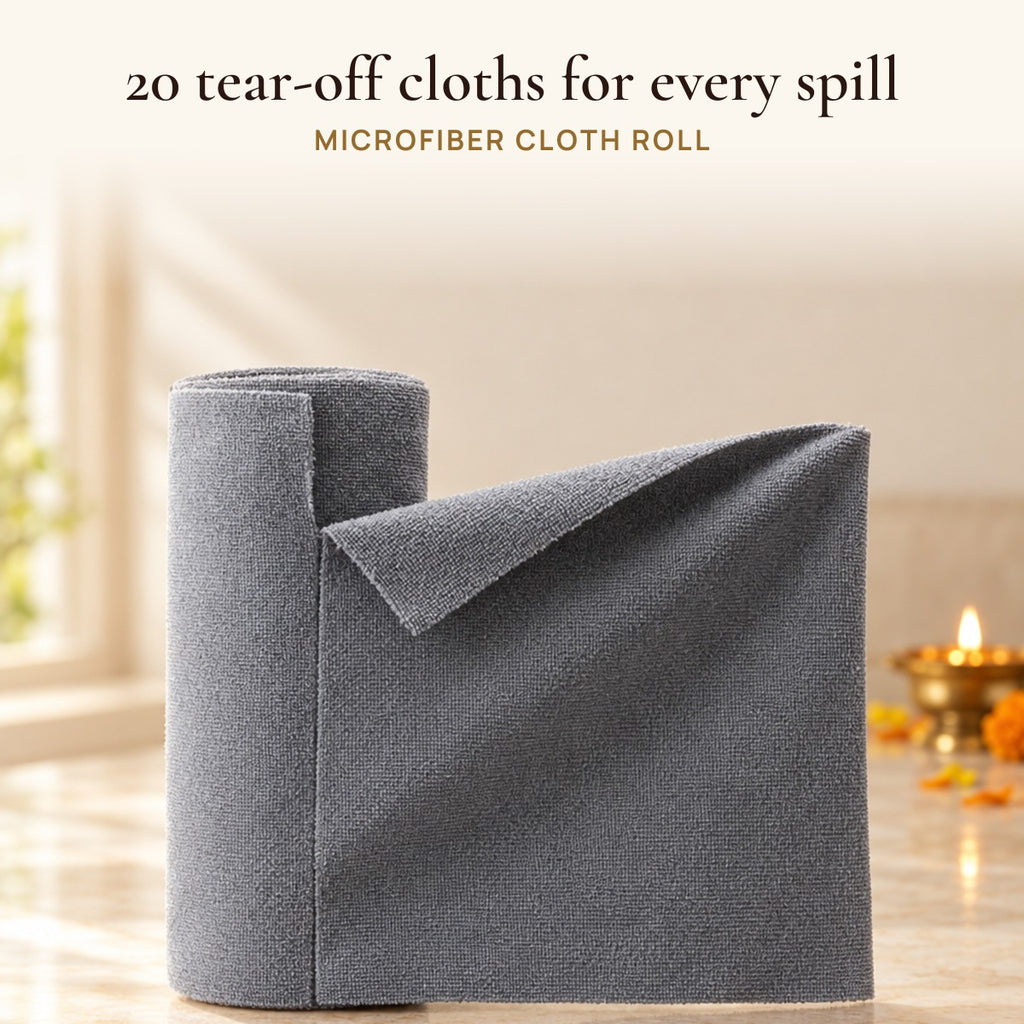 Microfiber Cloth Roll: 20 tear-off cloths for every spill