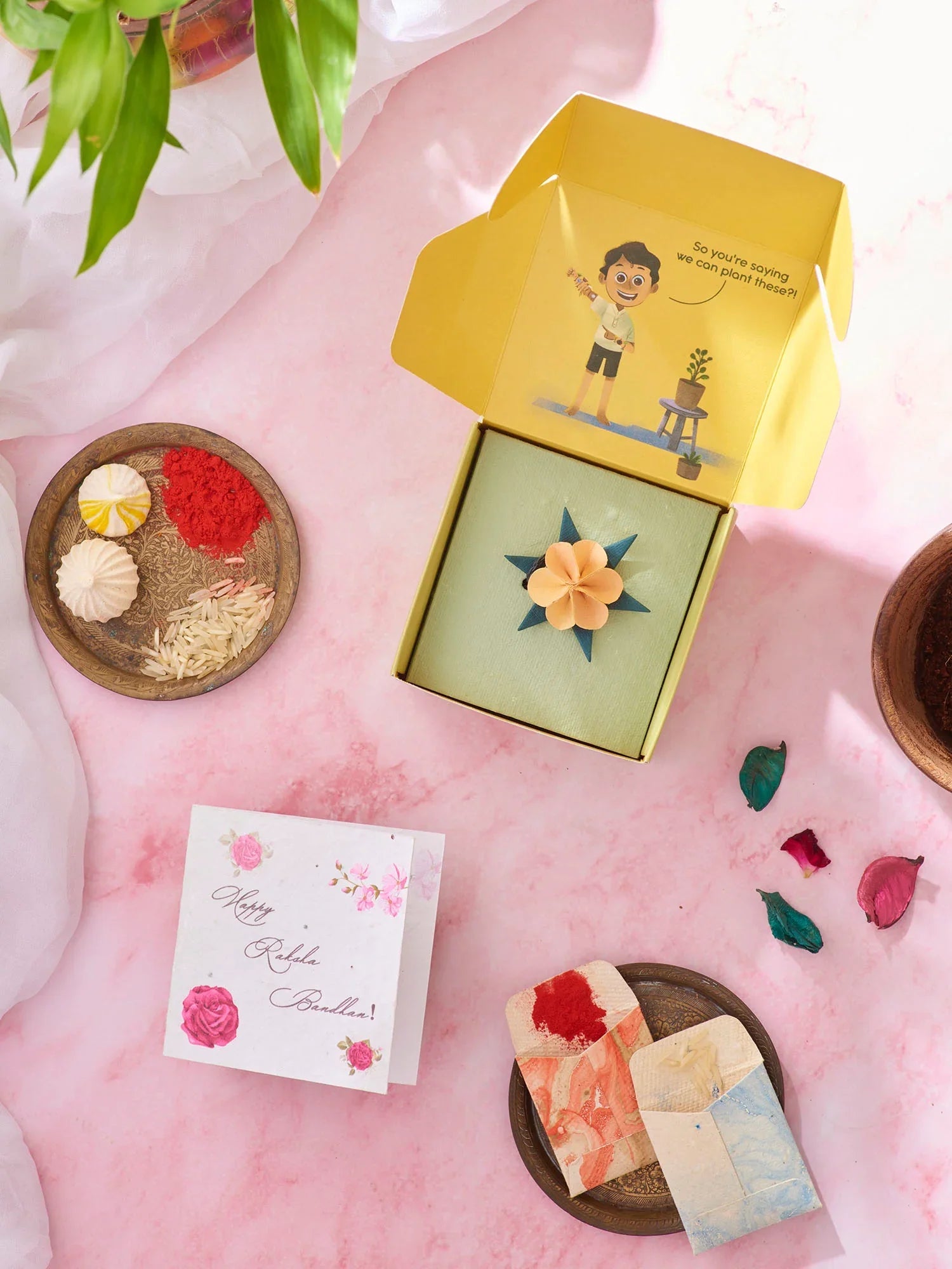Blooming Tales Plantable Rakhi in Orange