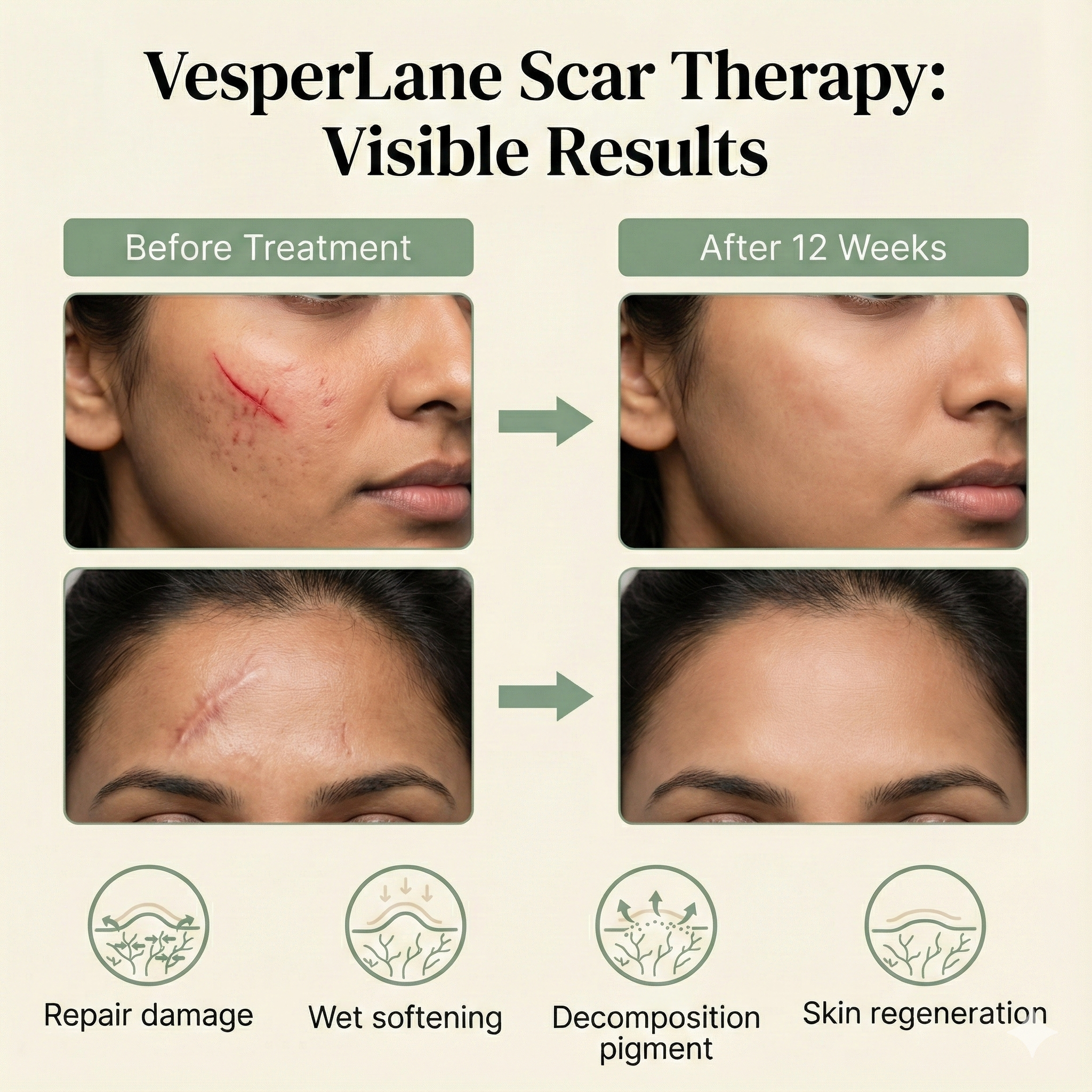 VesperLane™ Medical-Grade Silicone Scar Therapy Roll | Advanced Treatment for C-Sections, Surgery, Acne & Keloids | Reusable, Breathable & Translucent (1.5m)