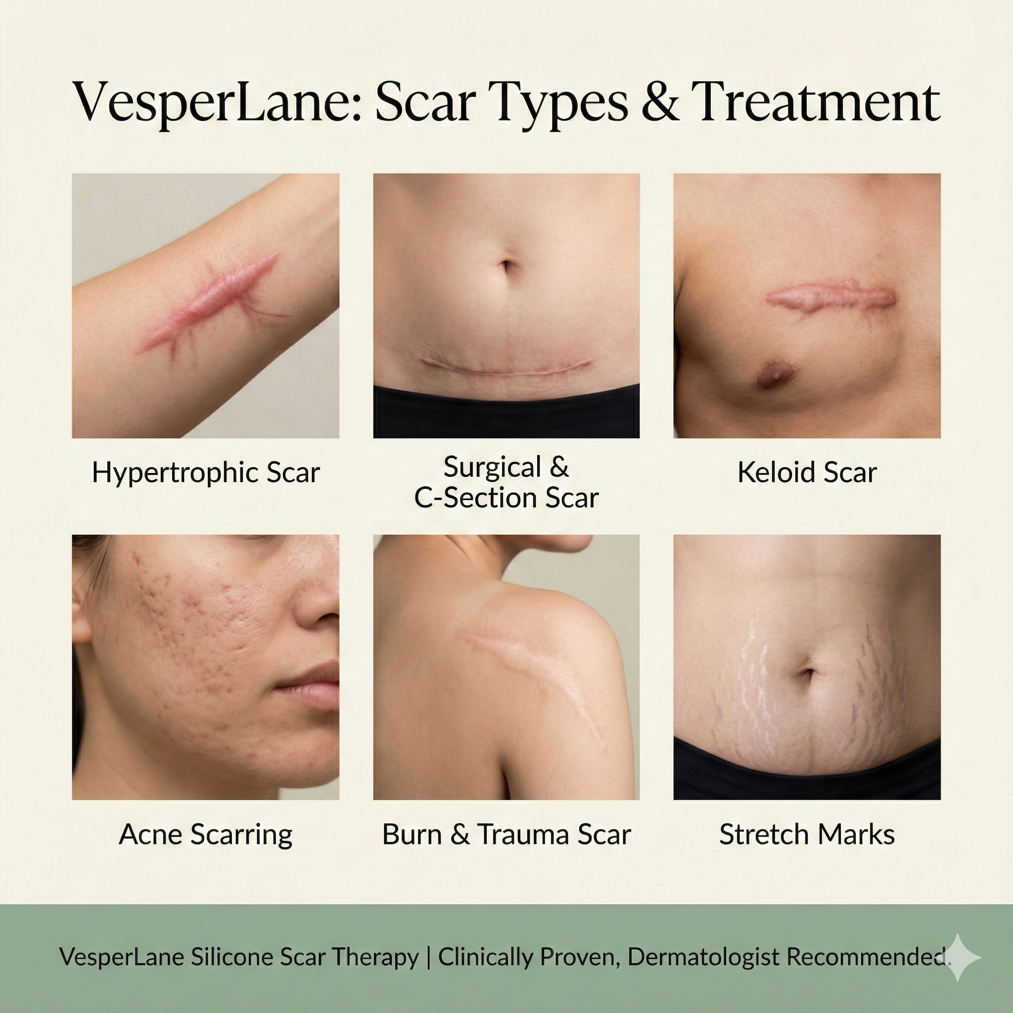 VesperLane™ Medical-Grade Silicone Scar Therapy Roll | Advanced Treatment for C-Sections, Surgery, Acne & Keloids | Reusable, Breathable & Translucent (1.5m)