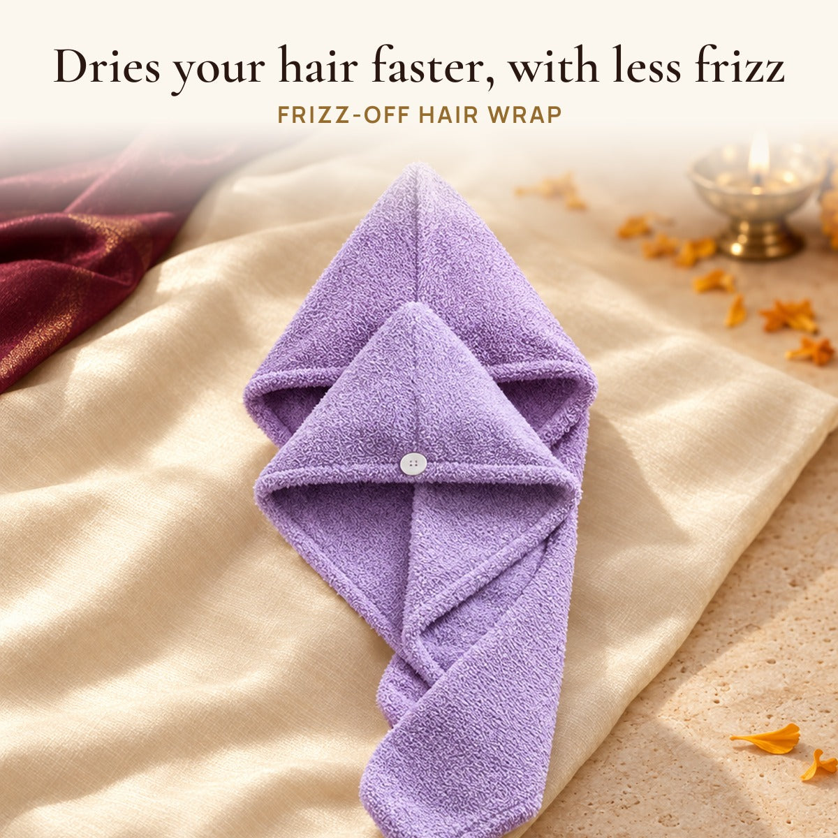 Frizz-Off Hair Wrap: dries your hair faster, with less frizz