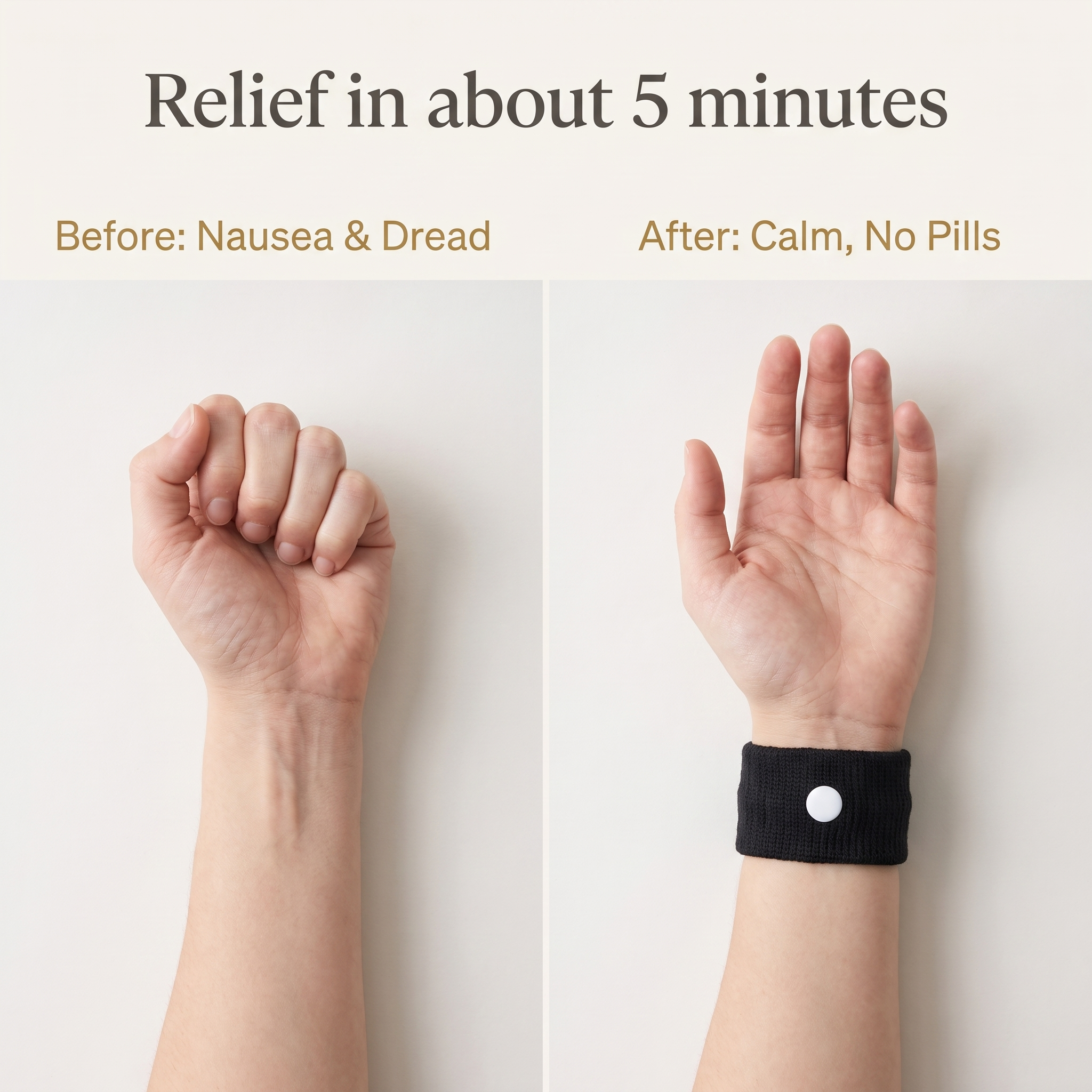 Before nausea and dread, after calm with no pills