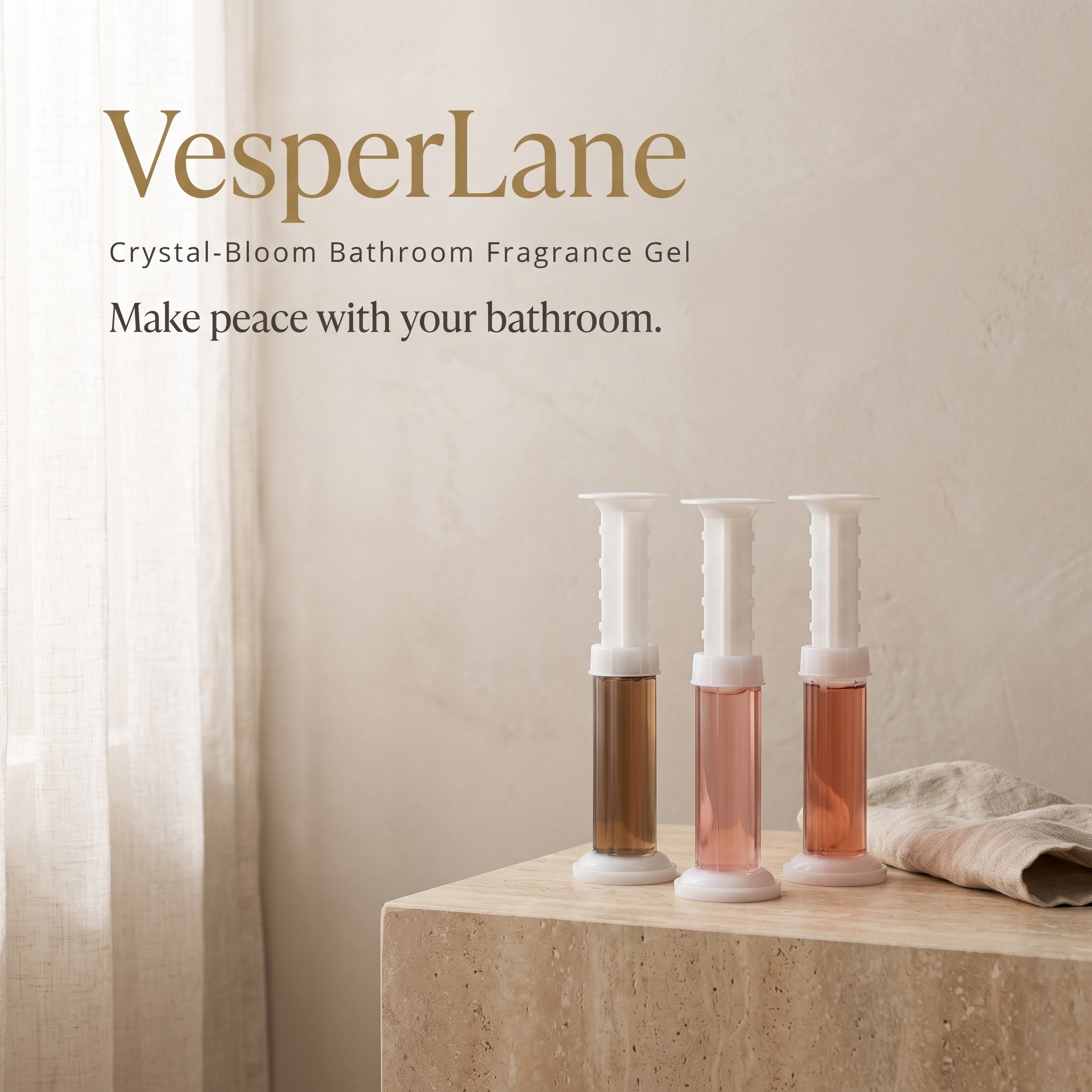 VesperLane Crystal-Bloom Bathroom Fragrance Gel