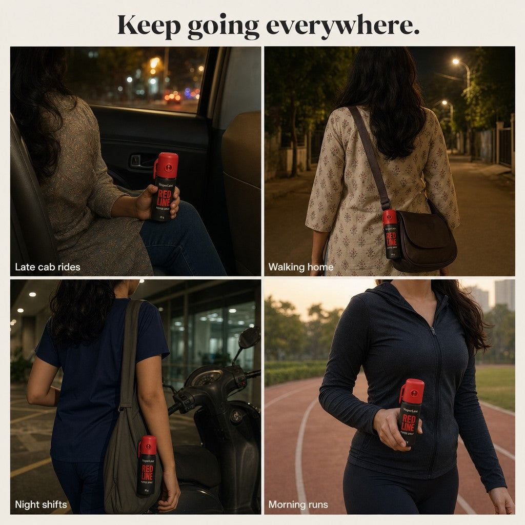 Keep going everywhere: cab rides, walking home, night shifts, morning runs