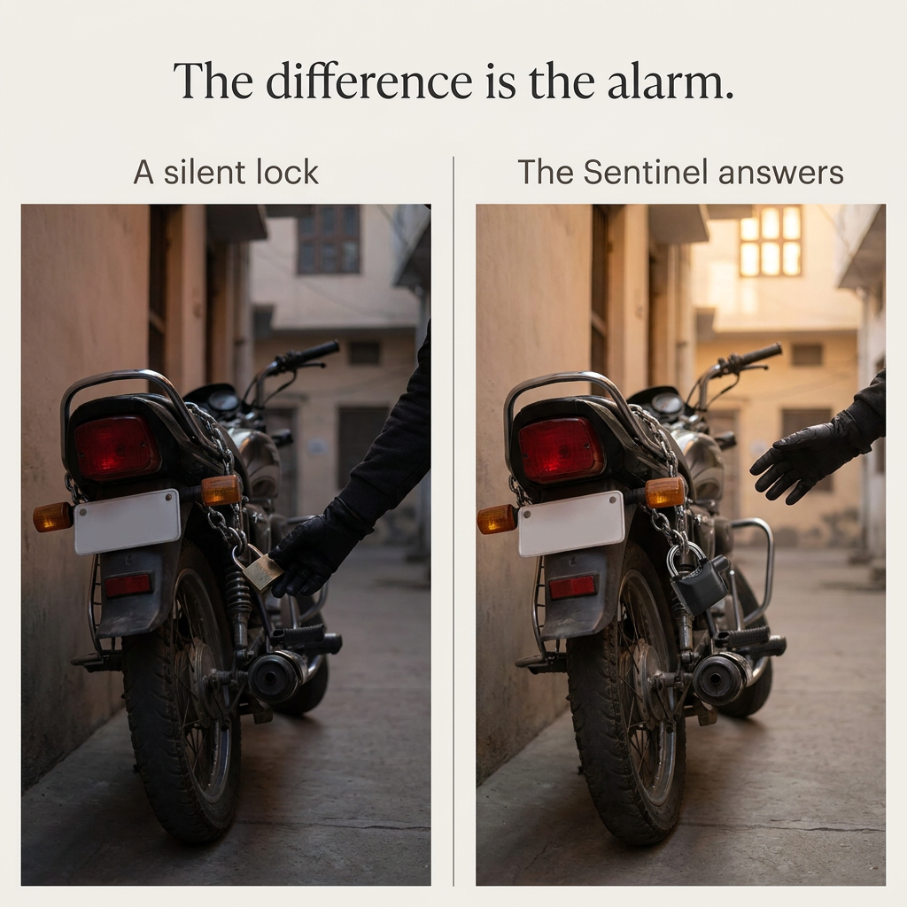 Before and after: silent lock vs Sentinel alarm