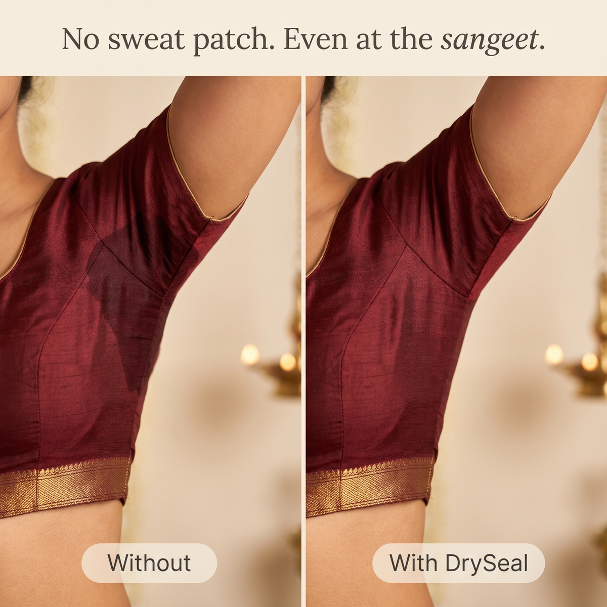 Silk blouse with and without DrySeal