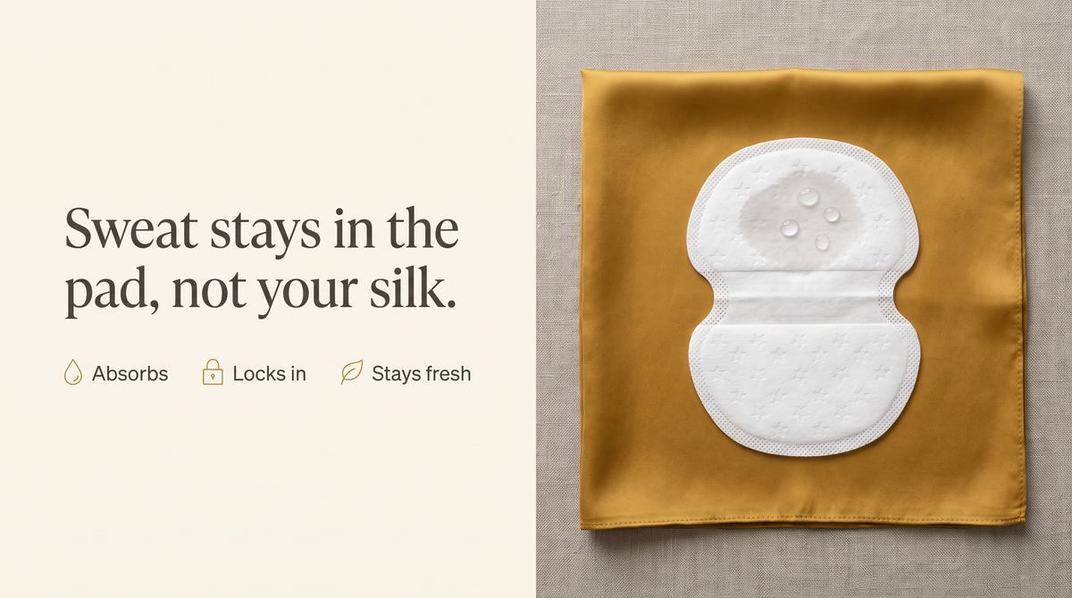 Sweat stays in the pad, not your silk