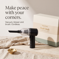 VesperLane Dual-Draft 3-in-1 cordless mini vacuum with its box